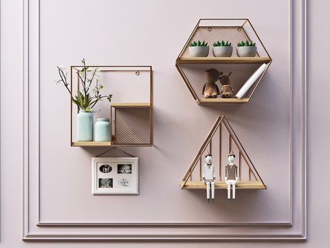 Nordic metal geometric wall cabinet