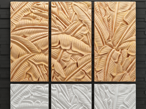 New Chinese Banana Leaf Sandstone Relief