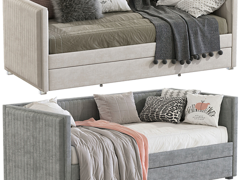 Modern gray fabric sofa bed