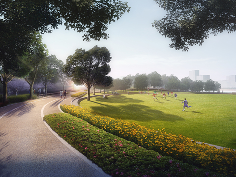 Modern Park Landscape PSD