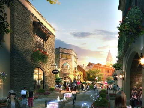 European commercial street psd