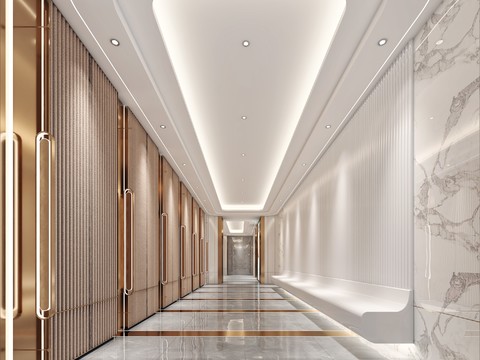 Modern Affordable Luxury Style Hotel Club Corridor Away