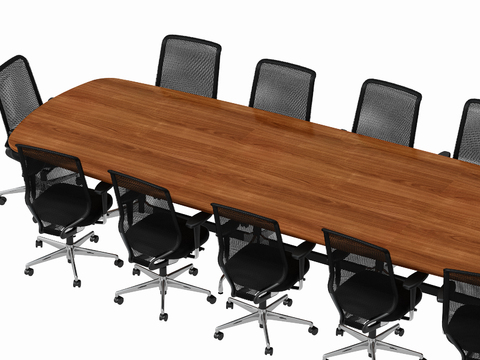 Modern solid wood conference table and chair combination