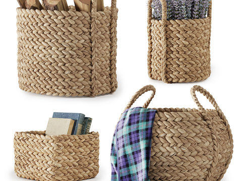 Natural wind rope storage basket