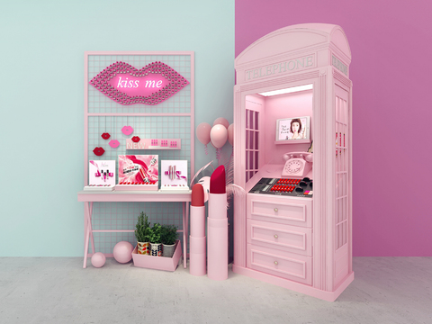 Nordic Internet Celebrator Cosmetics Booth Display Cabinet