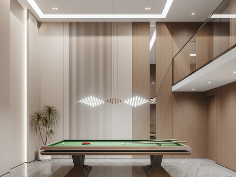 Modern pick empty villa billiard room leisure living room