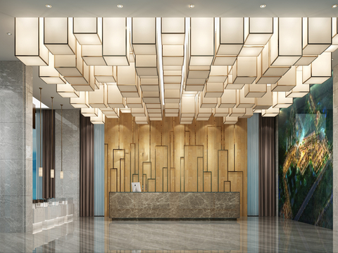 New Chinese sales office lobby front desk free