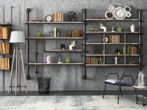 Industrial Wind Wall Decorations Bookshelf Hanger