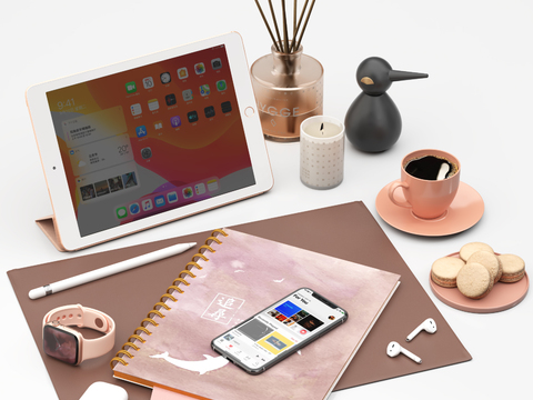 Modern Tablet PC Mobile Phone Office Stationery