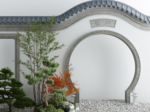 New Chinese Courtyard Moon Door Sick