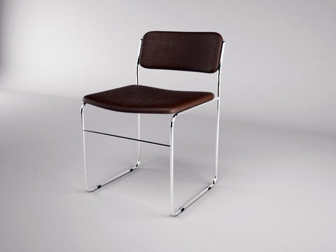 Modern Minimalist Stainless Steel Leather Chair Free