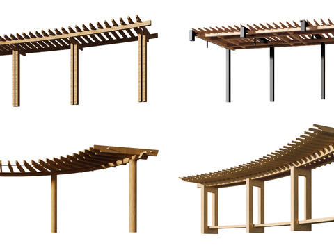 Modern curved solid wood gallery rack