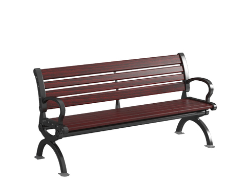 American Style Outdoor Redwood Bench