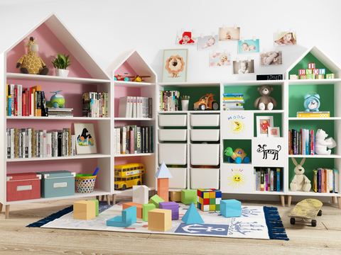 Modern Children Bookcase Storage Cabinet