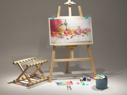 Modern easel painting utensils