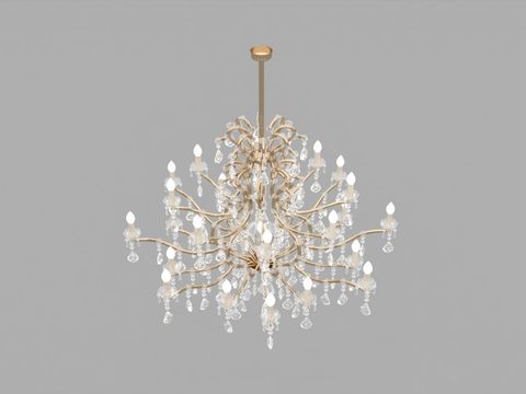 Modern Affordable Luxury Style Stainless Steel Crystal Multi-Head Art Chandelier Free