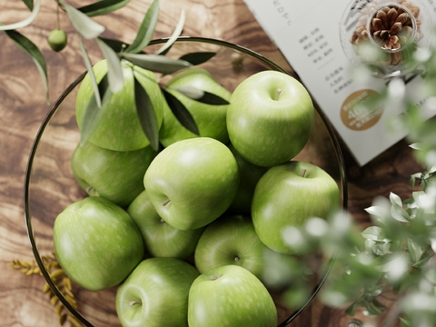 Fruit plate Green apple fruit