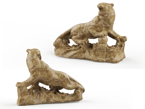 Modern Tiger Sculpture Ornaments