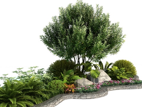 modern green plant shrub flower bed