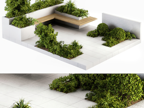 Modern outdoor flower bed seat