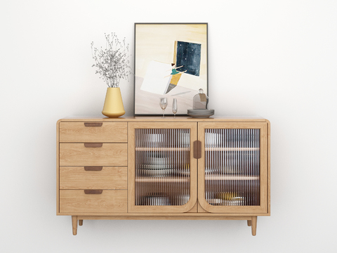 Nordic Solid Wood Sideboard