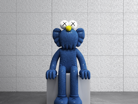 Modern KAWS Doll Sculpture