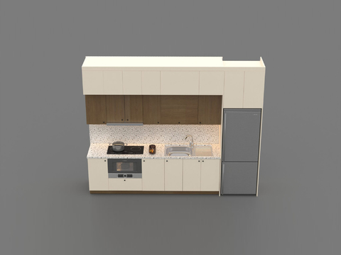 Modern minimalist solid wood terrazzo cabinet free