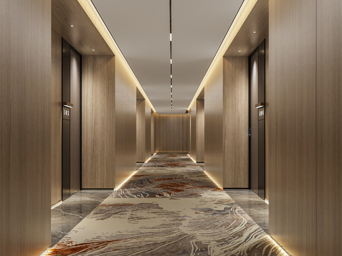 Modern Hotel Corridor