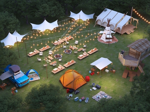 Camping Base Aerial View