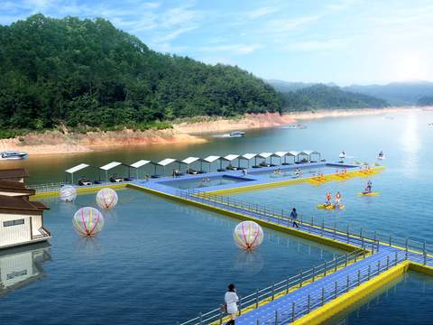 Chinese sea play facilities landscape psd