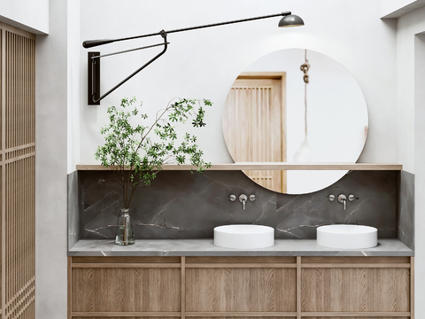 Japanese bathroom cabinet washing table