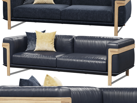 Natuzzi Dalton modern leather loveseat