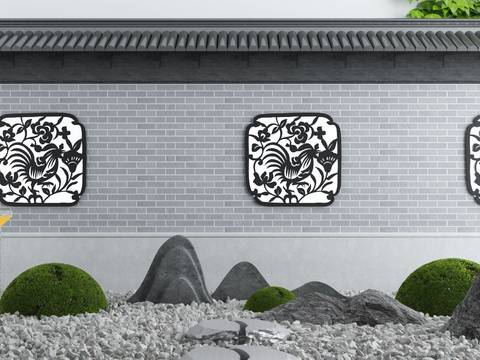 New Chinese-style courtyard window wall