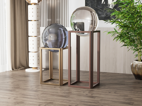 Modern Crystal Ball Floor Ornaments