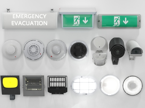 Modern emergency light indicator camera smoke alarm