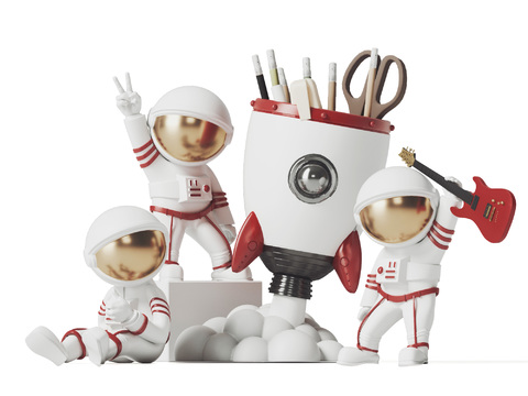 Modern astronaut pen container ornaments