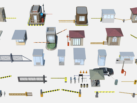 Modern sentry box gate guard room