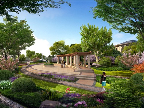 modern courtyard park landscape psd