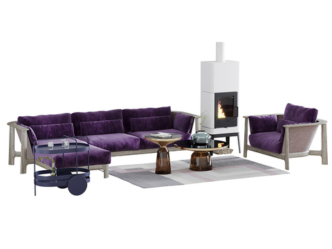 Nordic Simple Solid Wood Multiplayer Sofa Combination Free