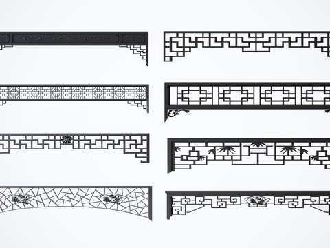 Chinese-style Lattice Lintel Hanging Carved Flowers