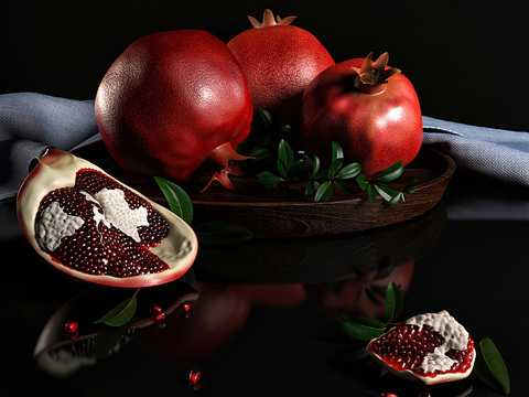 Modern pomegranate fruit plate