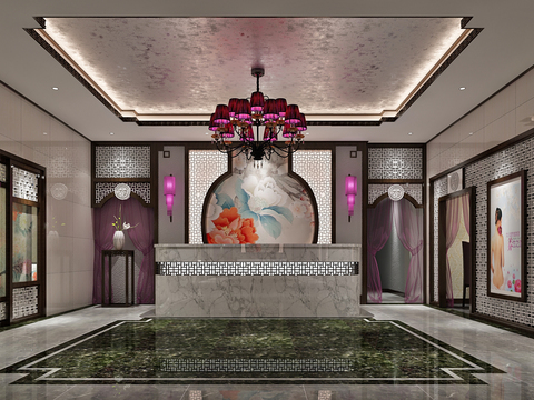 New Chinese Beauty Salon Front Desk Hall Free