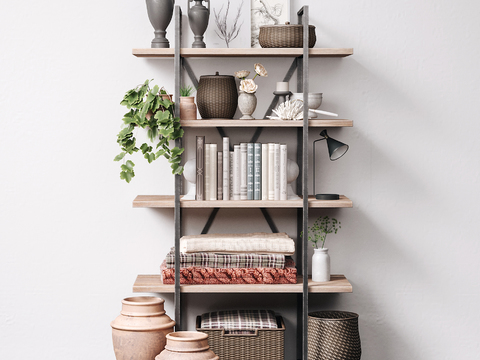 Nordic Solid Wood Decorative Shelf Bookshelf