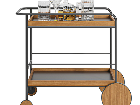 Modern beverage catering cart