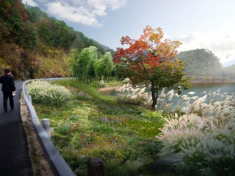 Garden landscape psd