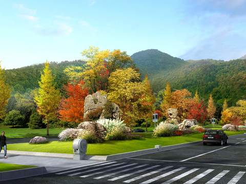 modern ecological new countryside road landscape psd