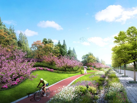 modern park road landscape psd