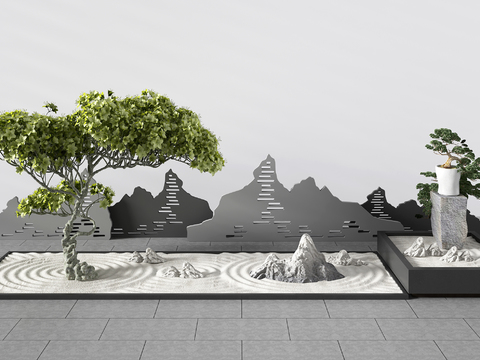 New Chinese landscape tree rockery landscape sketch