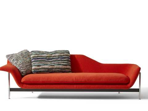 cassina red sofa chaise longue