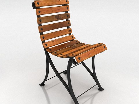 American Style Simple Iron Solid Wood Outdoor Chair Free